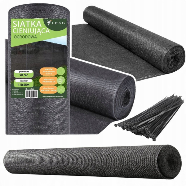 Lean Stínící síť na plot, maskovací plot, šedá 1,5 m 25 m...