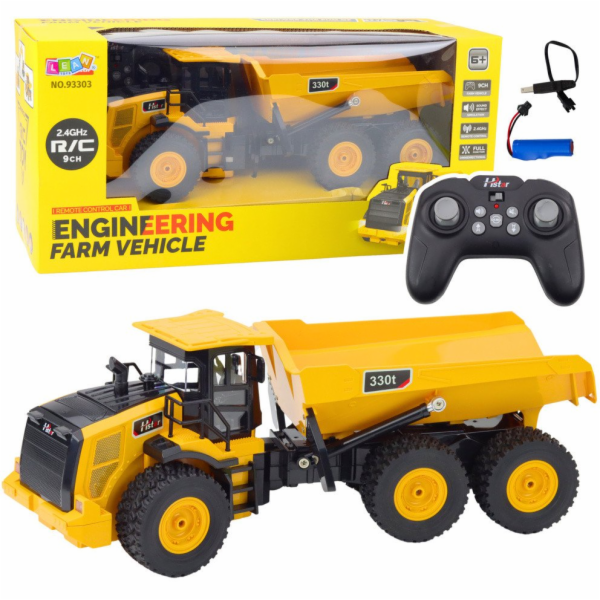 LeanToys Dálkově ovládaný RC transportér sklápěče, zvuky ...