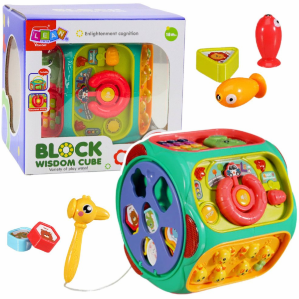 LeanToys Vzdělávací interaktivní multifunkční kostka 8 v 1