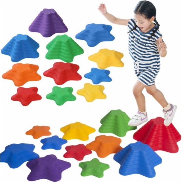 LeanToys Kameny pro senzorické cesty 3 velikosti 6 barevn...