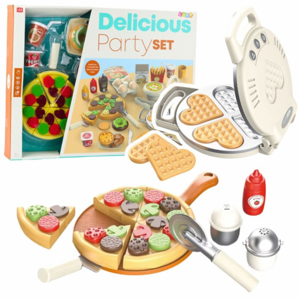 LeanToys Sada na pizzu a vafle s doplňky, kuchyňské přísl...