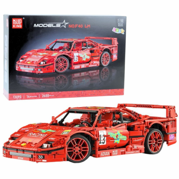 LeanToys Stavební kostky Sportovní auto Závodní Červená 1...