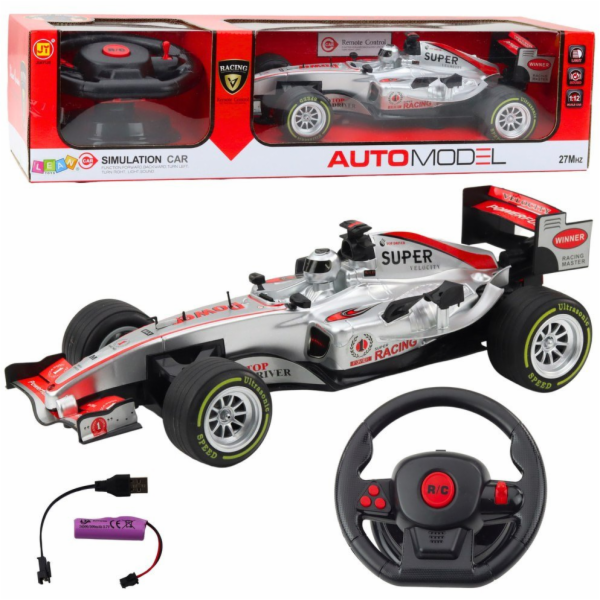 LeanToys Dálkově ovládané RC závodní auto, volant, světla...