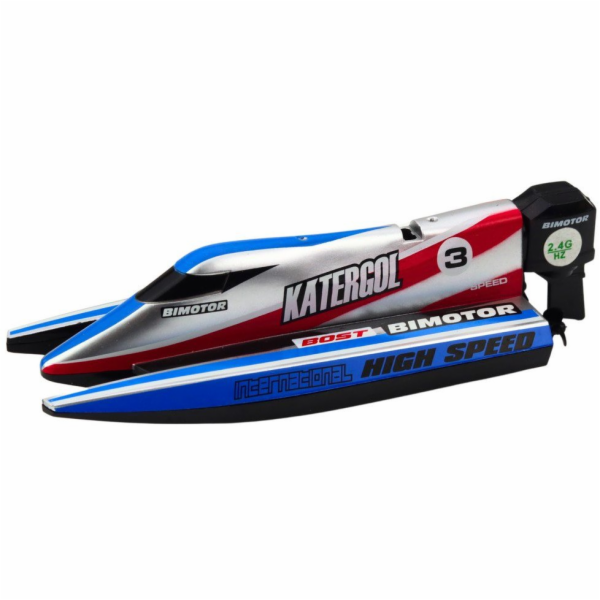 Lean Dálkově ovládaný RC motorový člun modro-stříbrný 14c...