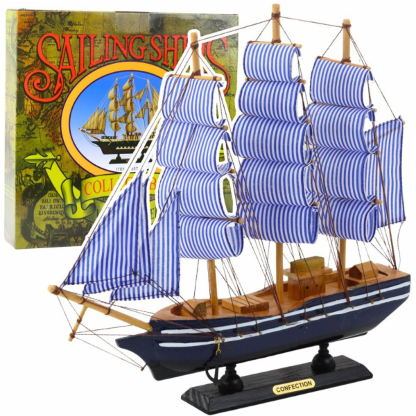 LeanToys Sběratelský model dekorativní plachetnice bílá a...