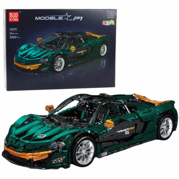 LeanToys Stavební bloky Sportovní auto zelené 1:8 P1 3268...