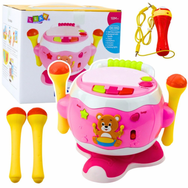 LeanToys Dětský bubnový hudební interaktivní světelný zvu...
