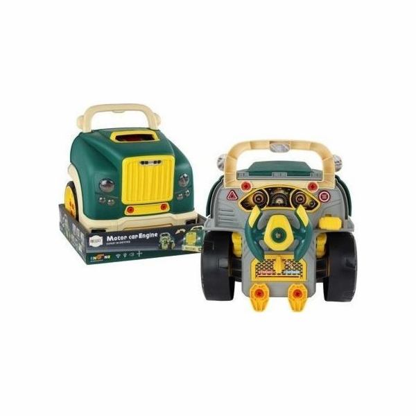 LeanToys Rozebrání motoru zeleného nákladního vozu