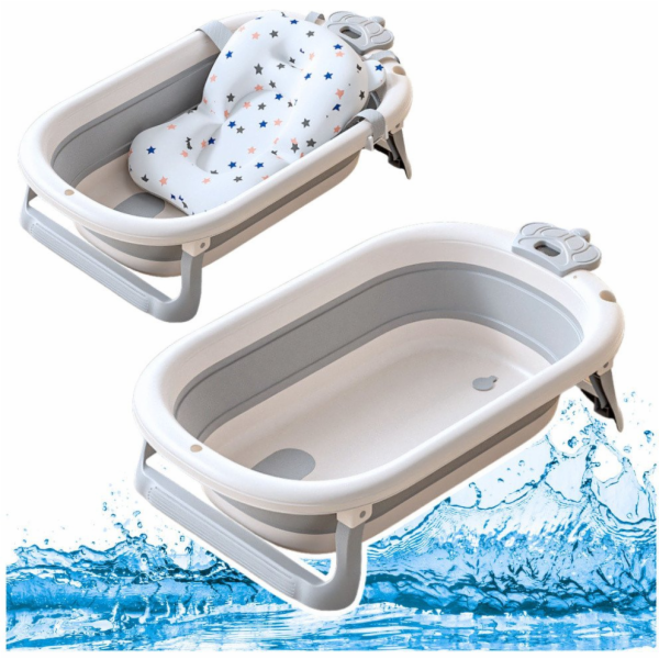 Lean Skládací dětská vanička s teploměrem a matrací s hvě...