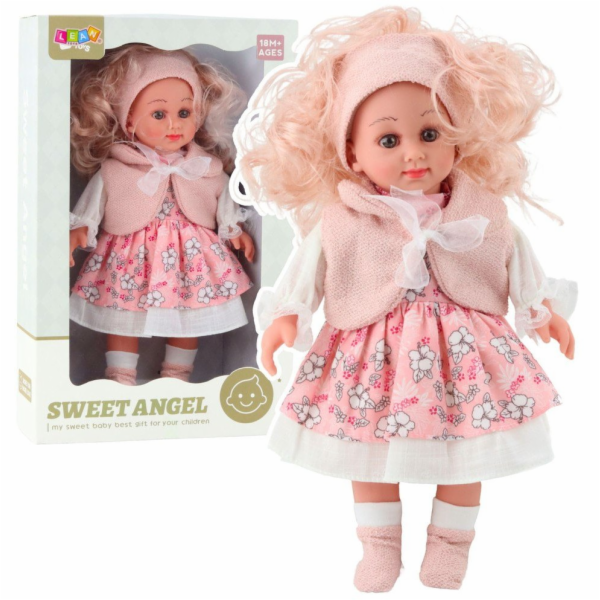 LeanToys Sladká panenka anděl v růžových květinových šate...