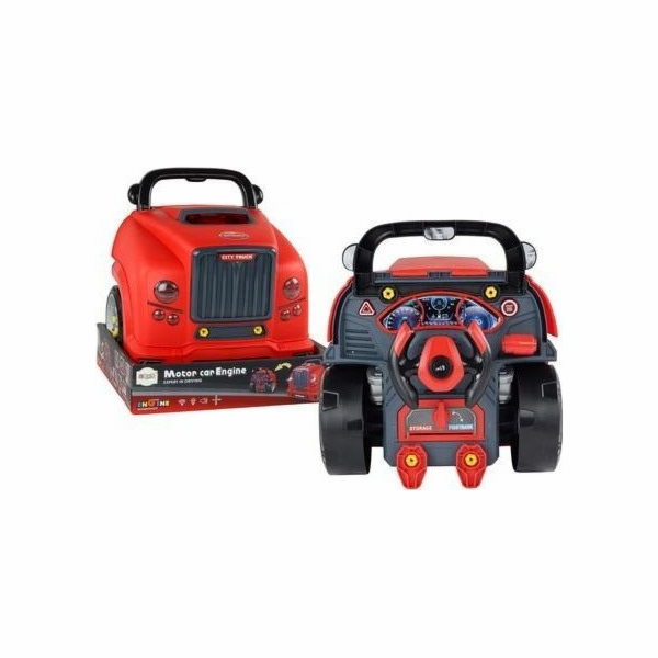 LeanToys Rozebrání motoru červeného nákladního vozu