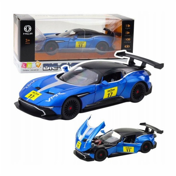 LeanToys Kovové sportovní auto, světla, zvuky, jízda, mod...