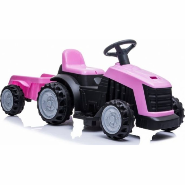 Lean Sport TR1908T růžový bateriový traktor s přívěsem