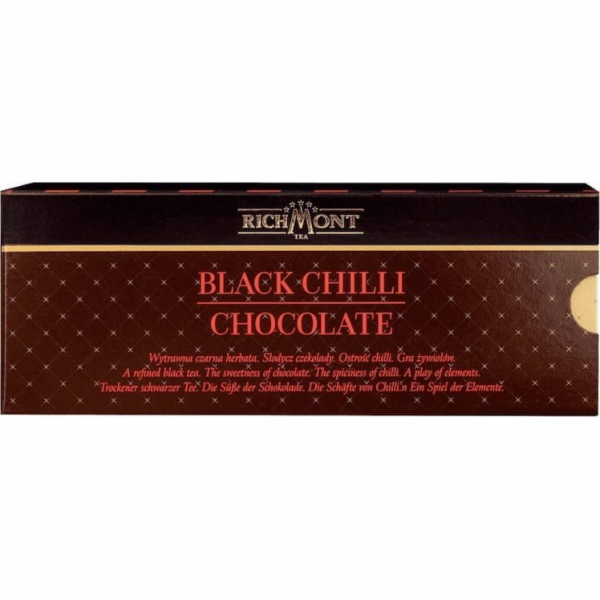 Richmont Tea Richmont Black Chilli Chocolate 12x4g - čern...