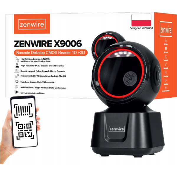 Zenwire Čtečka čárových kódů skener čárových kódů QR 1D 2...