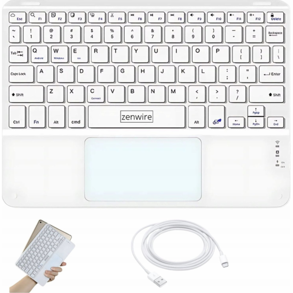 Zenwire&nbsp;Bezdrátová&nbsp;Bluetooth&nbsp;klávesnice&nbsp;s&nbsp;touchpadem&nbsp;SLIM...
