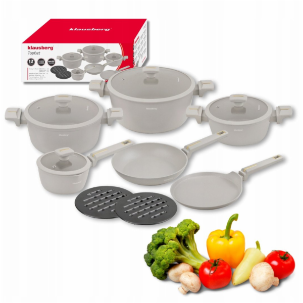 Klausberg Sada 12 mramorových nádobí KB-7967