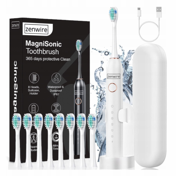 Zenwire Sonický magnetický elektrický zubní kartáček pro ...