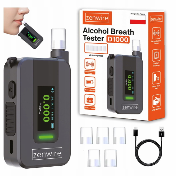 Zenwire Elektrochemický alkoholtester s umělou inteligenc...