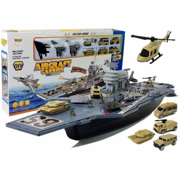 LeanToys Vojenská letadlová loď s vozidly ráže 86 cm