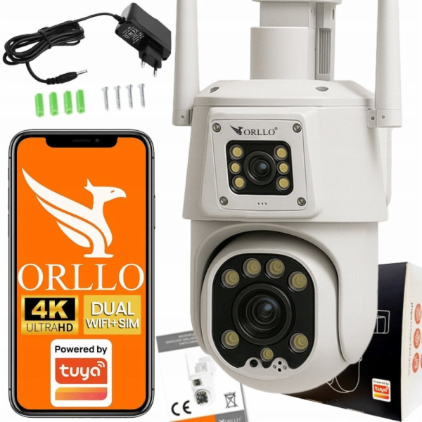 ORLLO TZ8 Duální 4MP + 4MP 4G Wi-Fi IP kamera