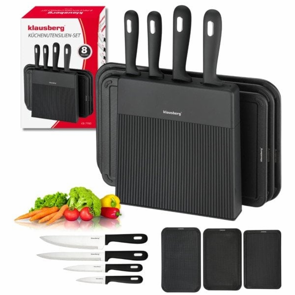 Klausberg Sada nožů a prkénka KB-7980 ve stojanu