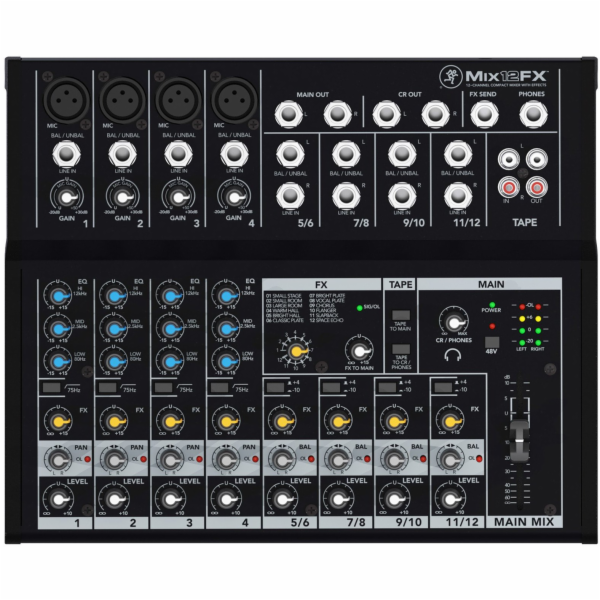 Chanel Mackie Mix12FX - 12kanálový kompaktní mixážní pult