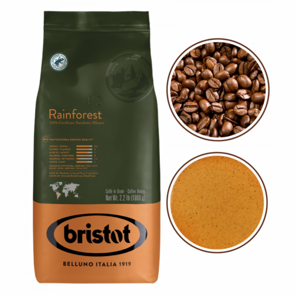 Coffeelab Bristot Rainforest černá káva zrna 1kg