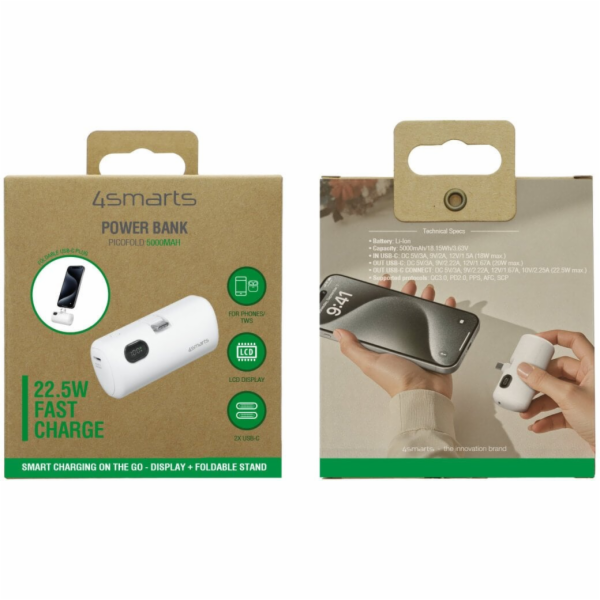 4smarts Powerbanka Powerbank PicoFold 5000mAh 22,5W bílá