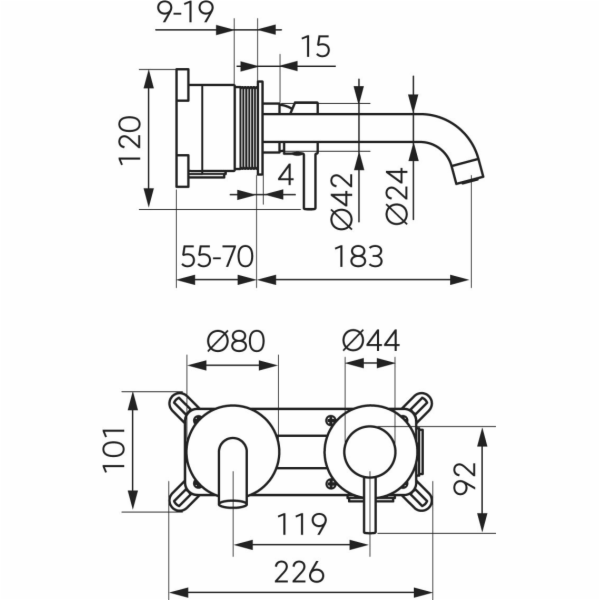 Ferro BCK3PA / CIRICULUS / PODOMÍTEK UMYVADLOVÉ BATERIE C...