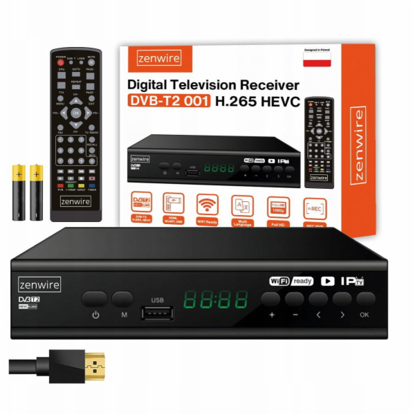 Zenwire Satelitní dekodérový tuner DVB-T2 HEVC H.265 Full...