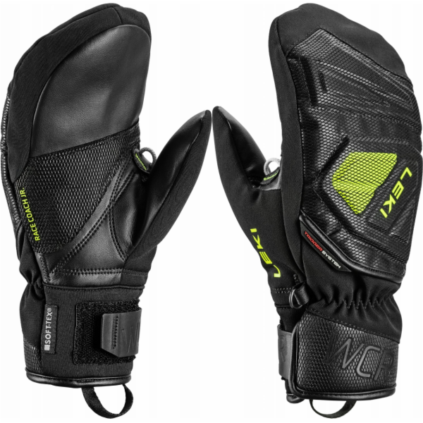 Leki LEKI GLOVES WCR C-Tech 3D Jr. Mitt black-lemon 7.0