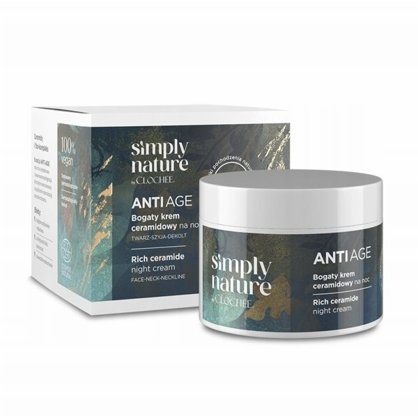 Nivea CLOCHEE_Simply Nature noční krém proti stárnutí s c...
