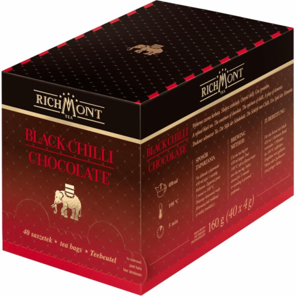 Richmont Černý čaj Richmond Black Chilli s čokoládou - 40x4g