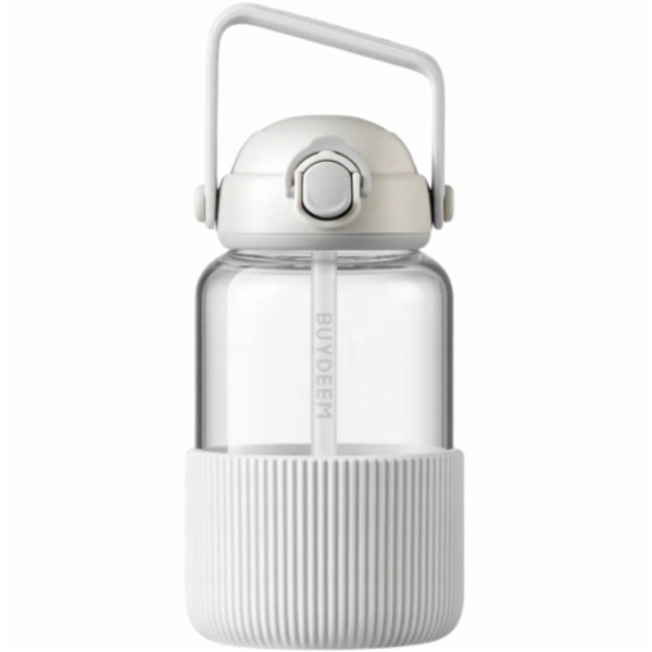 Mellow Yellow BUYDEEM Skleněná láhev na vodu s brčkem 1l,...