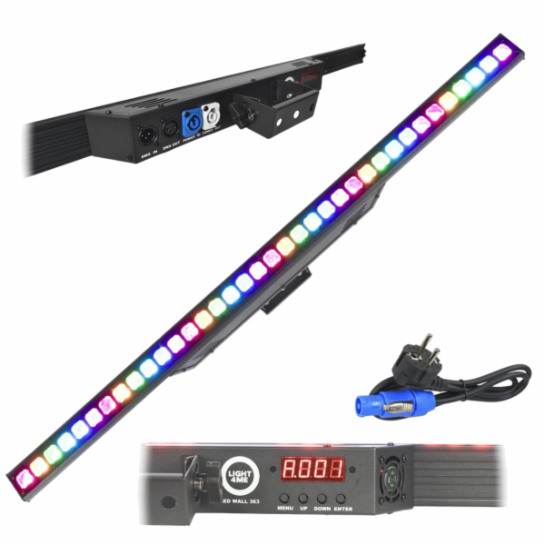 LIGHT4ME LED NÁSTĚNNÁ studiová lampa DMX osvětlovací pásk...