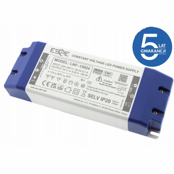 eSPe LED SPÍNACÍ ZDROJ LNF-15024 24V/150W/6,25A IP20