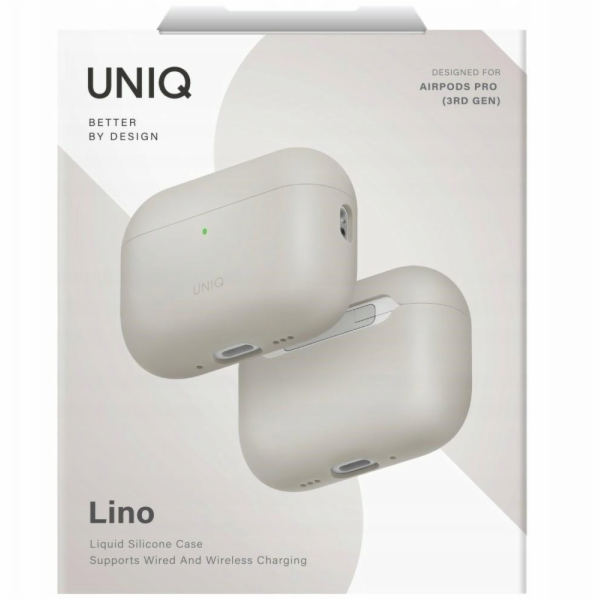 Uniq Silikonové pouzdro Lino pro AirPods Pro – béžové