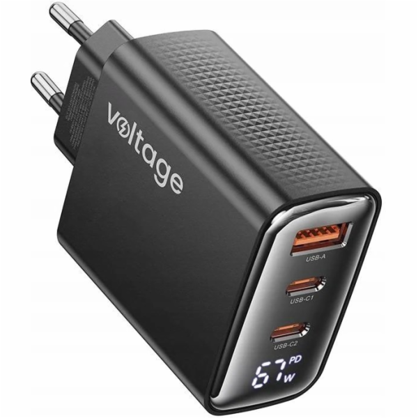 voltage Nabíječka GaN 67W PD 3.0 QC 4.0 USB-A 2x USB-C di...