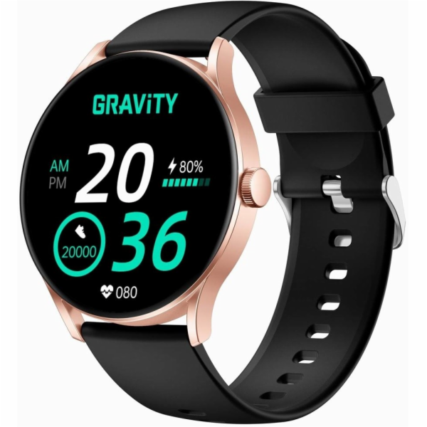 Gravity Chytré hodinky Smartwatch černá růžová GT2-2 PRO