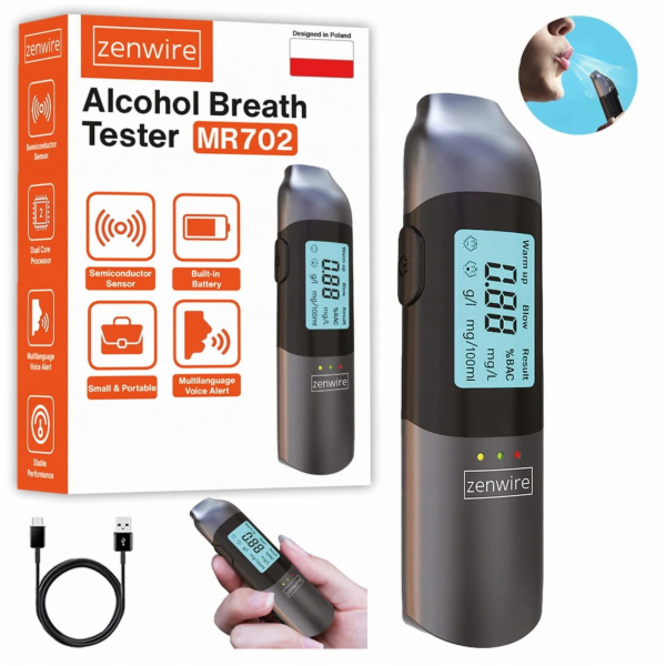 Zenwire Profesionální policejní dechový analyzátor bez ná...
