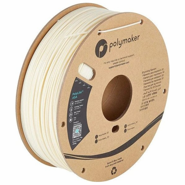 Poly ilament Polymaker PolyLite ASA 1,75 mm 1 kg - přírodní