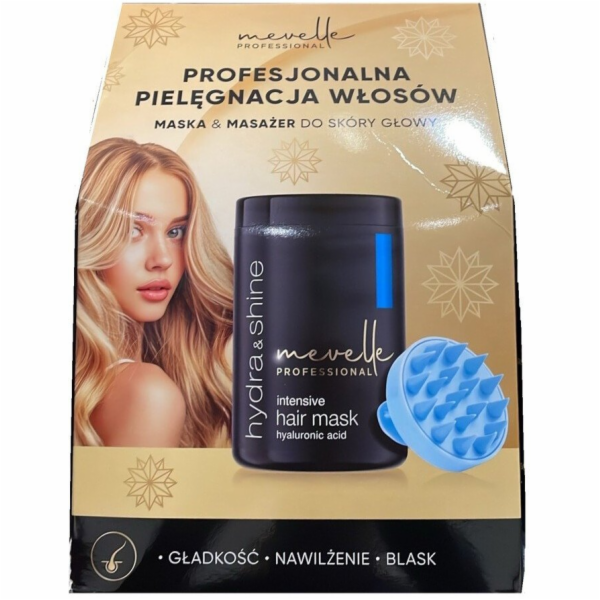 NoName MEVELLE Hydra & Shine vlasová maska 900ml + masážn...