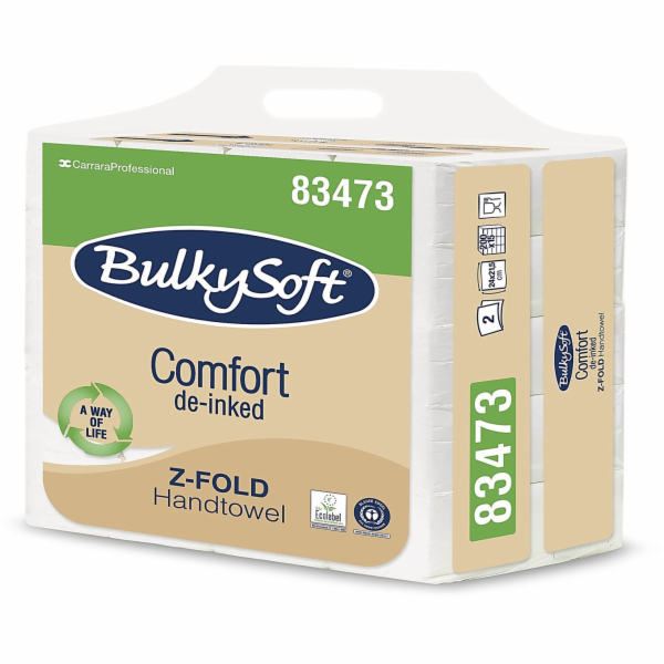 Bulkysoft Dvojité ručníky Comfort Z-Fold, celulóza, bílé ...
