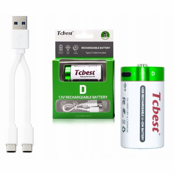 NoName Li-ion baterie D R20 4900 mAh Nabíjecí port USB-C ...