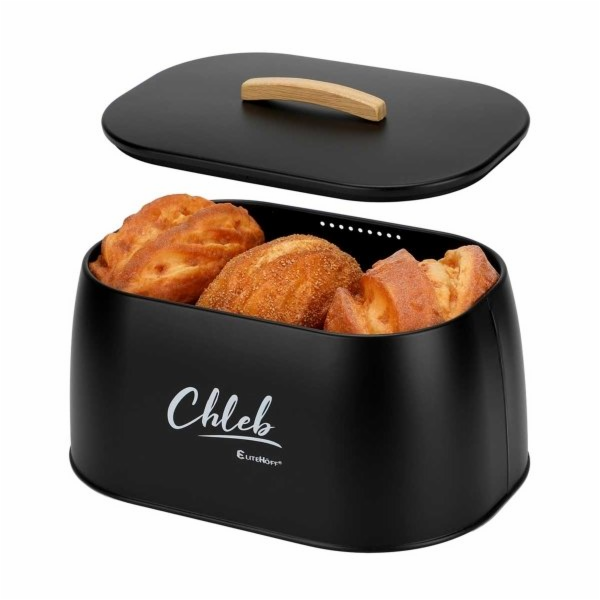 Elitehoff OCELOVÁ NÁDOBA NA CHLÉB E-6324 černá