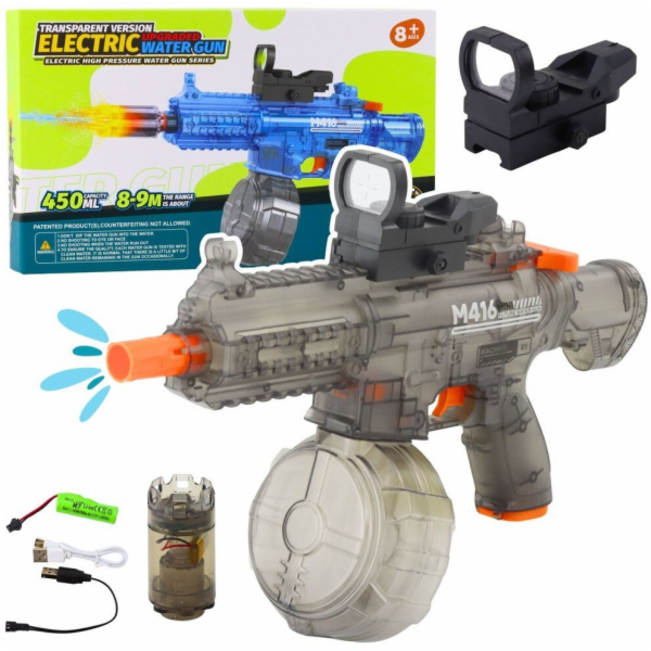 LeanToys Elektrická vodní pistole M416 s osvětlenými míři...