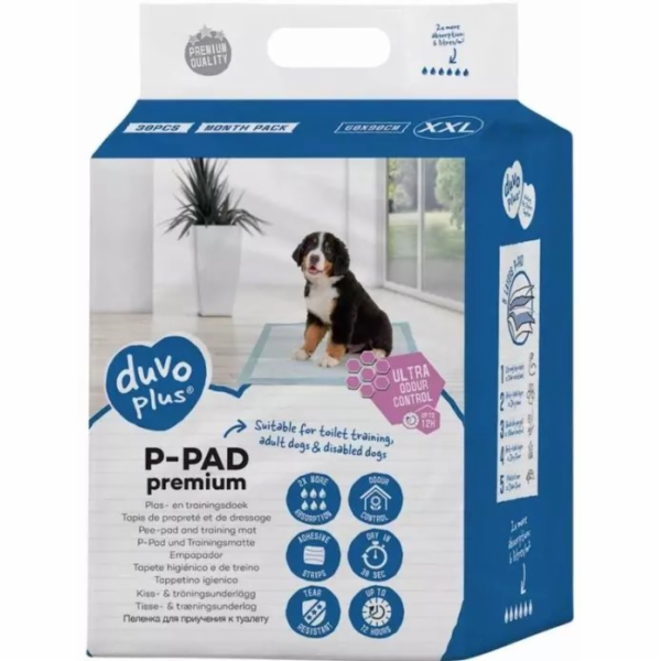 Duvo+ PODLOŽKA PRO PSY PREMIUM 30 ks 60x90 cm KONTROLA ZÁ...