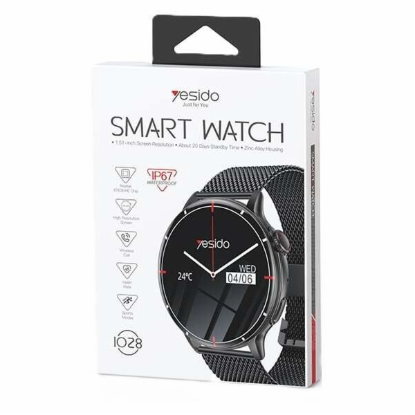 Yesido Chytré hodinky IO28 BT5.2 300mAh IP67 ČERNÉ