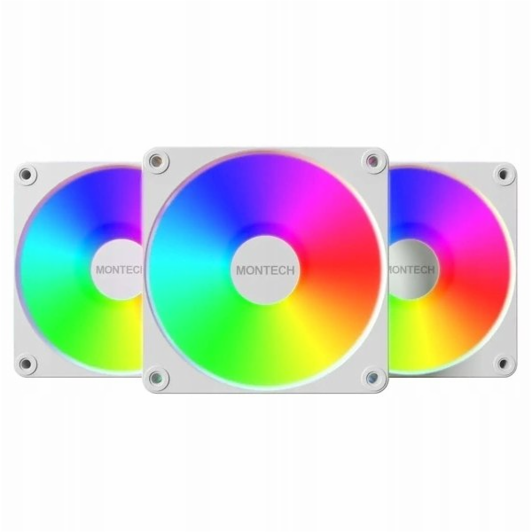 Montech Fan GF120 V2 ARGB PWM bílá sada 120mm ventilátorů...